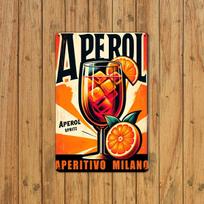 DORA Tin Sign Aperos Pritz Vintage Metallic Sign  Italian Kitchen Art Home Bar  Garage Decor PreDrilled Hanging Easy Hanging 20x30cm（7.8x11.8inch）