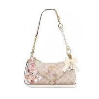 COACH shoulder bag [Customized bag] Teri 24 classic presbyopic Logo zipper closure, pendant, scarf, bow, printing Shou Qing Ning Basic Style