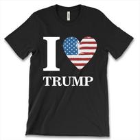Aš myliu Donaldą Trumpą Nauji vyriški marškinėliai Respublikonų prezidentas MEGA RINKIMAI Širdies T-shirt M white