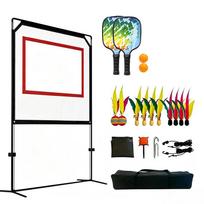 Indoor Outdoor Pickleball Fiberglass Racket Set: Family Fun Collection with Net