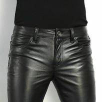 New Men's Spring-Autumn Tight Leather Pants - Long Style 34