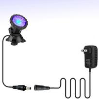 IP68 atsparūs vandeniui povandeniniai LED šviestuvai 12V RGB daugiaspalvis akvariumo šviestuvas sodo fontano tvenkinio žuvų rezervuaro baseino prožektorius (as the picture,UK adapter 12V)