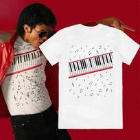 Michael Jackson tas pats Piano Beat grafika 100% Medvilnė unisex marškinėliai 2026 Y2k vintage Vyriškiški O-ne XXL gray