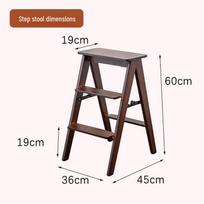 Foldable Solid Wood Step Stool: Multifunctional Bench for Living Room or Kitchen