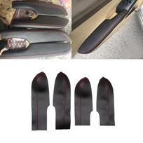 Soft Leather Door Panel Cover For Honda Civic 8th Gen Sedan 2006 2007 2008 2009 2010 2011 Car Door Armrest Panel Cover Trim Back Black-red line