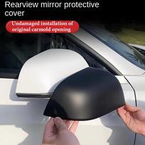For Tesla Model 3 Y Rearview Mirror Cover Bright/Matte Carbon Fiber Rear View Mirror Decorative Shell Exterior Car For model 3