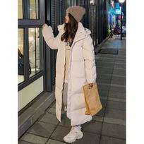 Down Jacket Women's Mid-length Loose Knee-length Cotton Coat and Jacket Winter New Jacket S