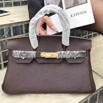 Head Layer Cowhide 29cm Horizontal Togo Leather Platinum Bag Short Carrying Strap (L08-29BK) 29CM