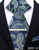 Men's Retro Floral Tie, Pocket Square & Tie Clip Set for Weddings