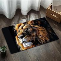 Black Lion Patterned Entrance Mat Men's Room Decoration Living Room Carpet Bathroom Anti Slip Rug Home Decoration 40X60CM