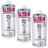 Men's Biore ONE All-in-One Body Wash, Clean Fruity Soap Scent, Refill Pack 340mL (Set of 3)
