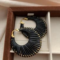 Large ring radial braided earrings earrings rope winding light luxury fashion eye-catching high sense personality unique art