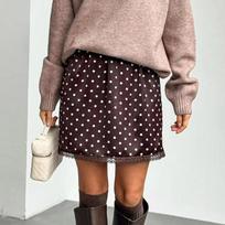 Spring And Summer New Fashion Elegant Polka Dot Skirt For Women European And American Style Versatile Straight Skirt Short Skirt S
