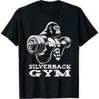 Silverback Gym Gorilla Weightlifting Workout Fitness TShirt Unisex Fashion Casual Cotton Graphic T Shirts Streetwear Tops Tee S