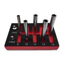 5pcs Hex Socket Head Wrench Set with 2pcs Adapter 120mm Chrome Vanadium Steel for 3/8inch Drive Power Tools and Air Tools