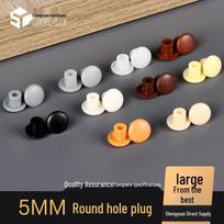 5mm Plastic Snap-In Hole Plug for Furniture Screw Cover and Decoration. Red Brown