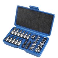 34pcs Torx Star Sockets Bit Set, Male/Female E-Security Bits, Professional Grade Auto Motorcycle Mechanic Socket Kit, Drive Handheld Tool, Torque 7058 (34-piece socket bit set)#1