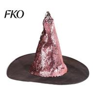 Magic Wizard Hat for Women Reversible Sequin Witch Hat, Sparkly Glitter Large Halloween Costume Party Cosplay, Masquerade Eye Catching Accessory