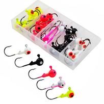 25pcs 3.5g Ball Heads Fishing Hooks Colorful Soft Worm Fishing Lures Jig Heads For Freshwater Seawater 25pcs/box  #1