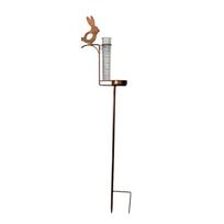 Removable Iron Bird Bath Feeder Rabbit Stake Bird Water Drinker Garden Rain Gauge  Outdoor Decor