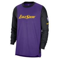 Nike Los Angeles Lakers NBA Dri-Fit Pregame Comfort Letter Long Sleeve T-Shirt Men tops FZ0098-504 S