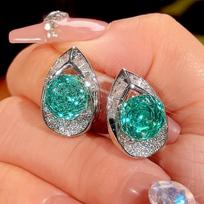 Jewelry Copper Bottom Gold-Plated Simulation Rose Cut Color Treasure Color Simple Stud Earrings, Earrings Women 10 * 10