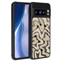 Matinis magnetinis dėklas Google Pixel 9 8 7 Pro 8A 7A Pixel 9 Pro XL Magsafe belaidžiam įkrovimui, su lenktais dryžiais, telefono dangtelis Google Pixel 9