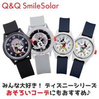 Disney characters gathered QQ wristwatch Smile Solar Citizen waterproof lightweight Mickey Minnie small size ladies children household walking popular