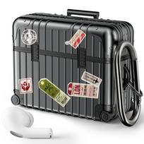 AirPods Pro dėklas AirPods Pro 2-ajai kartai Dvigubas nešiojimas Nuimamas Stilingas karabinas Magnetinis belaidis įkrovimas Pametimas Lengva nešioti 2 V-MORO (2022/2019) juoda