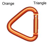 Equipment Multicolor Aluminium Alloy Carabiner Camping Hiking Hook Climbing Button Buckle Keychain Orange-Triangle