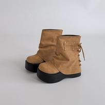 Design Sense Rear Lace-Up Skinny Platform Boots Autumn and Winter Retro Big Head Pants Boots Women's Martin Boots Knight Boots 35