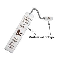Customized Bookmarks Engraved Text Logo Dragon Rectangle Pendant Stainless Steel Jewelry Personalized Valentine's Day Gifts