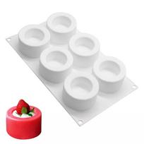 6-Hole Cylindrical Mousse Cake Silicone Mold DIY French Hollow Cup Pastry Chocolate Pudding Jelly Muffin Cup Pie Baking Tools