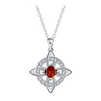Celtic Knot Necklace Witches Knot Birthstone Necklace Sparkling Celtic Symbol Necklace Wiccan Spiritual Jewelry Gift for Women Mom Wife Girlfriend January