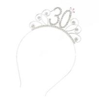 16/18/21/30/40/50/60/80 Birthday Party Tiara Crown Headband Hair Loop Decoration 30 Years Old