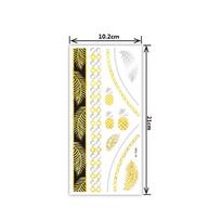 Waterproof Metal Hot Stamping Full Arm Floral Temporary Tattoo Sticker - Washable Scar Cover 210x102 mm