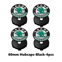 4 vnt. 56/60 mm automobilio ratlankio centrinis dangtelis, stebulės dangtelis, automobilio apdailos aksesuarai, skirti Skoda VRS Octavia 1 2 3 A5 Fabia Rapid Superb Yeti
