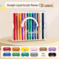 Liquid Ink Acrylic Marker Pen - Soft Brush Tip, Stackable, 84 Vibrant Watercolor Colors for Art and Painting red