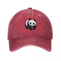 WWF Cute Panda Baseball Caps Casual Distressed Denim Washed Animal Headwear for Unisex Women Outdoor Running Golf Caps Hat One Size