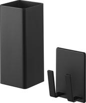 Yamazaki Magnetic Hair Iron Cord W5 x x Tower Easy to provides floating storage for hair Item number & Holder, Black. Dimensions D5.3 H12cm. series.
