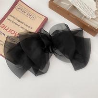 Mesh bow hair clip, large chiffon, back of the head hair clip, summer hair accessory