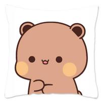Bubu and Dudu Pillow Case Home Decoration Polyester Cushion Cover for Sofa Throw Pillow Cover Funny Cute Panda Bears Printing 16x16in 40x40cm