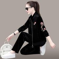 Elastic Waist Sportswear Suit Female Fashion Middle-Aged And Elderly Mothers Spring Autumn Three Piece Set Women Elegant XXXXL juoda