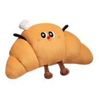 Yousheng Croissant Shaped Stuffed Pillow Cute Plush Croissant Pillow with Legs Back Cushion Lumbar Support Pillow for Sofa Bed Couch 80cm A