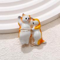 Cute Cartoon Cat Animal Size Waist Fashion Accessory Brooch 3*3.5CM