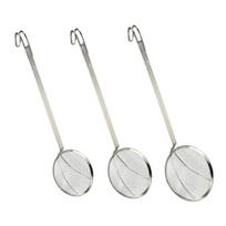 Strainer Spoon Nonstick Rustproof with Hook Mesh Sieve Solid Stainless Steel Skimmer Ladle Wire Strainer Frying Scoop 17.5cm