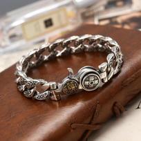 New Retro Bracelet, Old Pixiu Bracelet, Wide Bracelet for Men, Domineering and Versatile 18CM