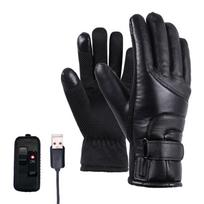 Touchscreen Hand Warmer Windproof Soft Leather Heating Gloves USB Motorcycle Thermal Gloves for Winter Ski Sports juoda