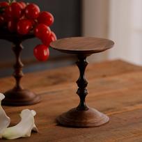 Embossed Forest Table Candlestick Ceramic Dome Shade with Butterfly Mushroom Relief Walnut Wood Base Night Light Decor Gift