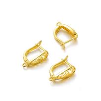 10Pcs/Lot 19mm Gold Color French Earrings Clasps Hooks D Drop Shape Earring Hooks for DIY Earring Jewelry Making Accessories